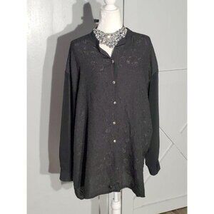VINTAGE TOUCHE BLOUSON LONG SLEEVE COLOR BLACK POLYESTER SIZE 26/28 3X